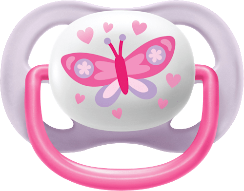 Schnuller ultra air happy Silikon, rosa/lila, 0-6 Monate, 2 St PHILIPS AVENT