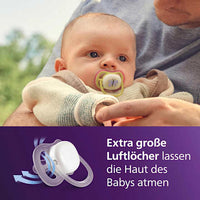 Ultra Air Nacht Siliconen Fopspeen, Groen/Blauw, 0-6 Maanden, 2 stuks