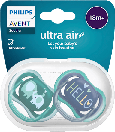 Schnuller ultra air Silikon, grün/grau, ab 18 Monaten, 2 St PHILIPS AVENT