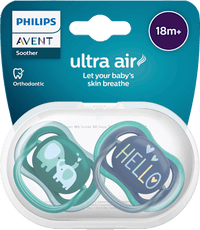 Schnuller ultra air Silikon, grün/grau, ab 18 Monaten, 2 St PHILIPS AVENT