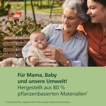 Fopspeen ultrazacht, forest friends siliconen, crème/mint, 0-6 maanden, 2 stuks