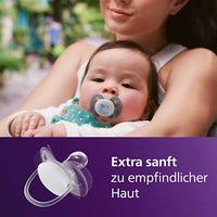 Schnuller ultra soft nighttime Silikon, beige/blau, 6-18 Monate, 2 St