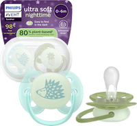 Schnuller ultra soft nighttime Silikon, türkis/grün, 0-6 Monate, 2 St