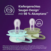 Schnuller ultra soft nighttime Silikon, türkis/grün, 0-6 Monate, 2 St