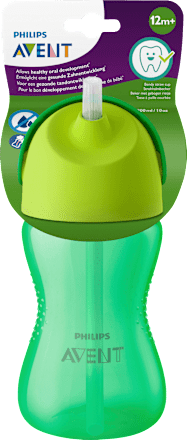 Drinkrietje beker groen, 300 ml, 1 stuk
