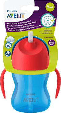 Drinkrietje met handvatten blauw, 200 ml, 1 st.