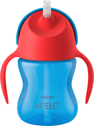 Drinkrietje met handvatten blauw, 200 ml, 1 st.