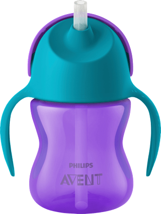 Drinkrietje met handvatten paars, 200 ml, 1 st.