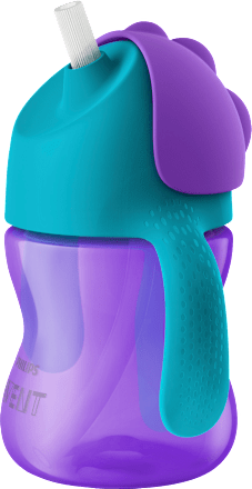 Drinkrietje met handvatten paars, 200 ml, 1 st.