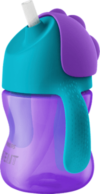 Drinkrietje met handvatten paars, 200 ml, 1 st.