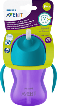 Drinkrietje met handvatten paars, 200 ml, 1 st.