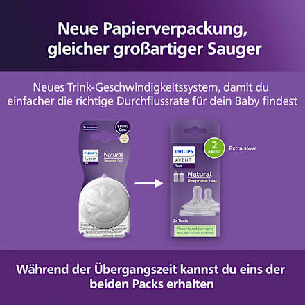 Trinksauger Natural Response Silikon, Durchflussrate 2, 2 St