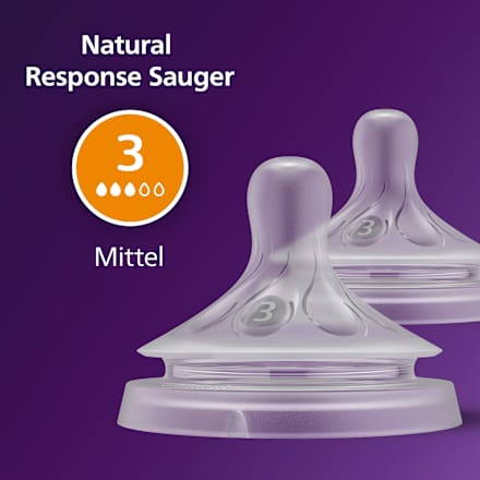 Natural Response siliconen spenen, stroomsnelheid 3, 2 stuks