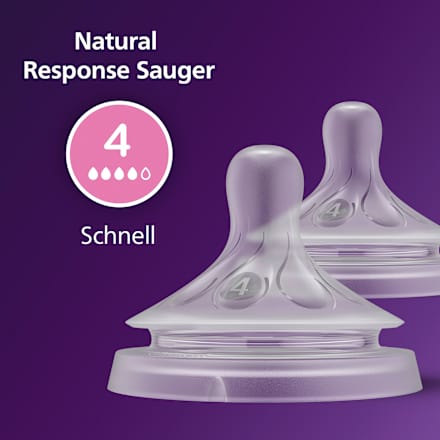 Natural Response siliconen spenen, stroomsnelheid 4, 2 stuks