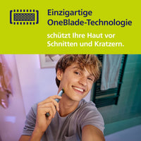 PHILIPS OneBlade Elektrischer Rasierer, OneBlade Face First Shave QP1326/20, 1 St
