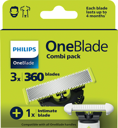 Rasierklingen, OneBlade 360 QP949/50 & Intimate Blade Set, 1 St