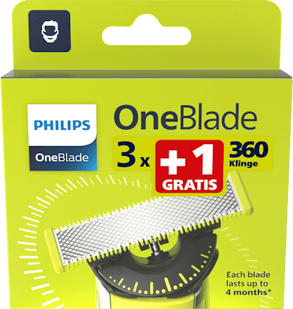 Rasierklingen, OneBlade QP440/50 (3+1 Gratis), 4 St PHILIPS OneBlade