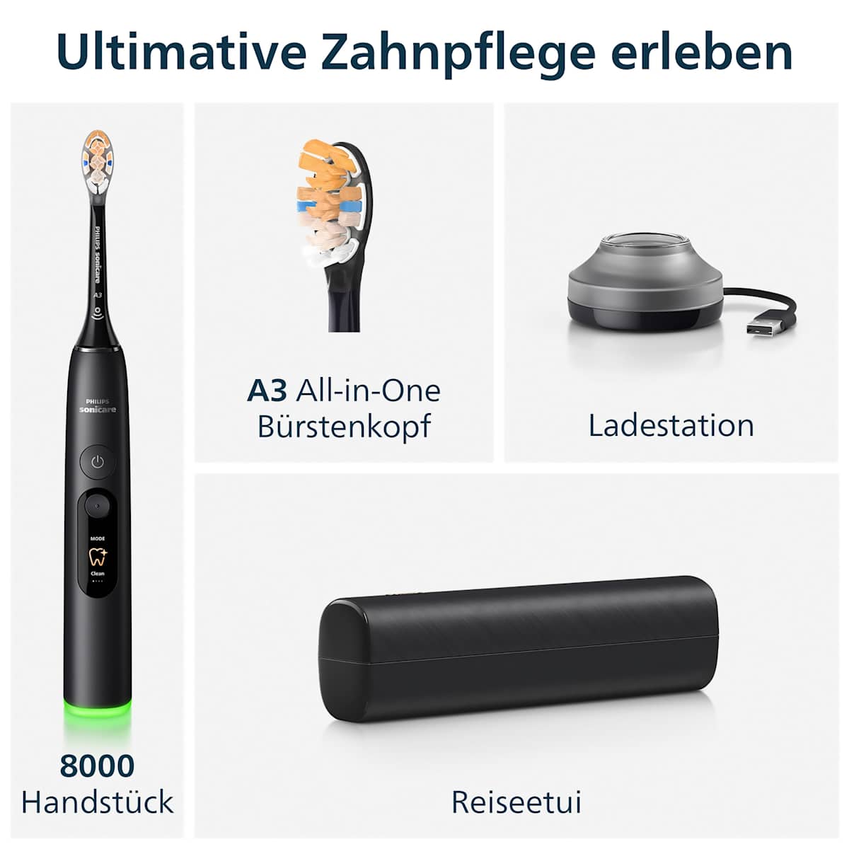 Philips Sonicare Schallzahnbürste Diamond Clean 8000 schwarz, 1 St