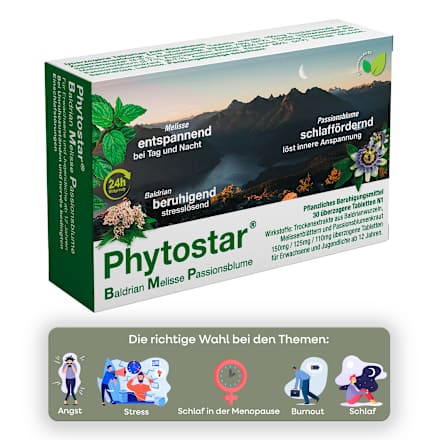 Baldrian Melisse Passionsblume Tabletten, 30 St Phytostar®