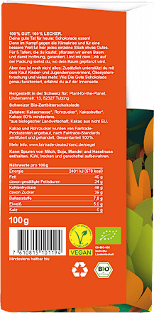 Schokolade, Zartbitter, 100 g