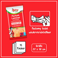 Vochtige vloerdoeken voor parket en laminaat, 15 stuks