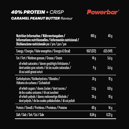 Proteinriegel, 40% Protein+ Crisp, Caramel Peanutbutter Geschmack, 40 g