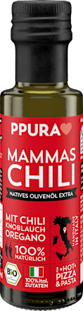 Extra vierge olijfolie "Mammas Chili" met chili, knoflook en oregano, 100 ml