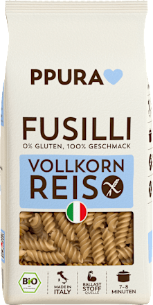 Nudeln, Fusilli aus Vollkornreis, glutenfrei, 400 g