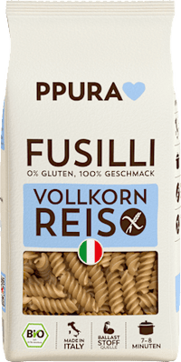 Nudeln, Fusilli aus Vollkornreis, glutenfrei, 400 g