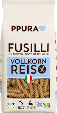 Nudeln, Fusilli aus Vollkornreis, glutenfrei, 400 g