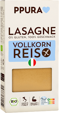 Nudeln, Lasagne aus Vollkornreis, glutenfrei, 250 g