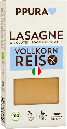 Nudeln, Lasagne aus Vollkornreis, glutenfrei, 250 g