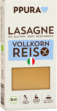Nudeln, Lasagne aus Vollkornreis, glutenfrei, 250 g