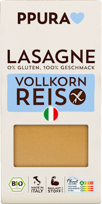 Nudeln, Lasagne aus Vollkornreis, glutenfrei, 250 g