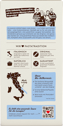 Nudeln, Lasagne aus Vollkornreis, glutenfrei, 250 g