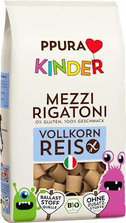 Nudeln, Rigatoni Vollkornreis für Kinder, glutenfrei, 400 g