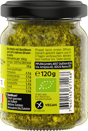 Pesto, ital. Basilikum & Limette, 120 g