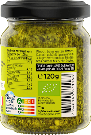 Pesto, ital. Basilikum & Limette, 120 g