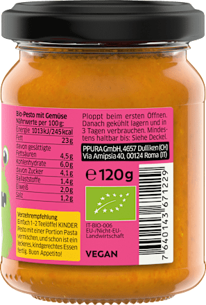 Pesto mit Gemüse für Kinder, 120 g