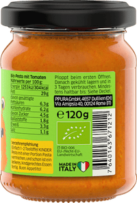 Pesto, Rosso mild für Kinder, 120 g