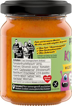 Pesto, Rosso mild für Kinder, 120 g