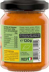 Pesto, Rosso mild für Kinder, 120 g