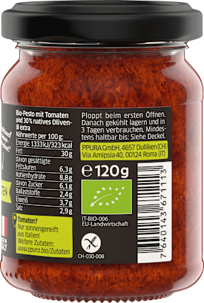 Pesto, Rosso mit 35 % getrocknete Tomaten, 120 g