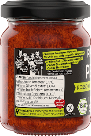 Pesto, Rosso mit 35 % getrocknete Tomaten, 120 g