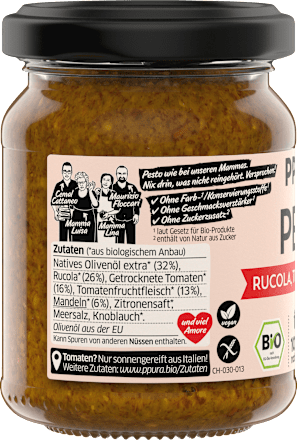 Pesto, rucola, tomaat &amp; amandelen, 120 g