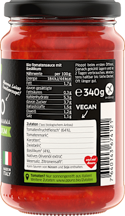 Tomatensauce, Basilico, ital. Tomaten & Basilikum, 340 g