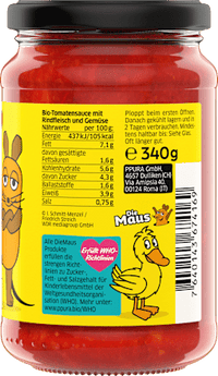 Tomatensauce, Bolognese mit Rindfleisch für Kinder, 340 g