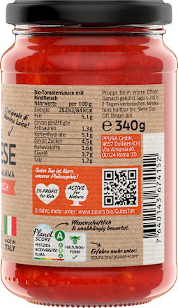 Tomatensauce, Bolognese mit Rindfleisch, 340 g