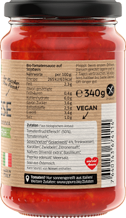 Tomatensauce, Bolognese, vegan, 340 g