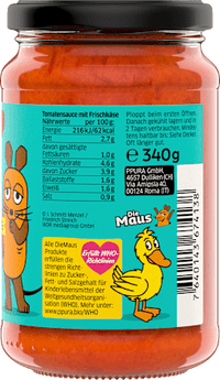 Tomatensauce mit cremigem Frischkäse für Kinder, 340 g